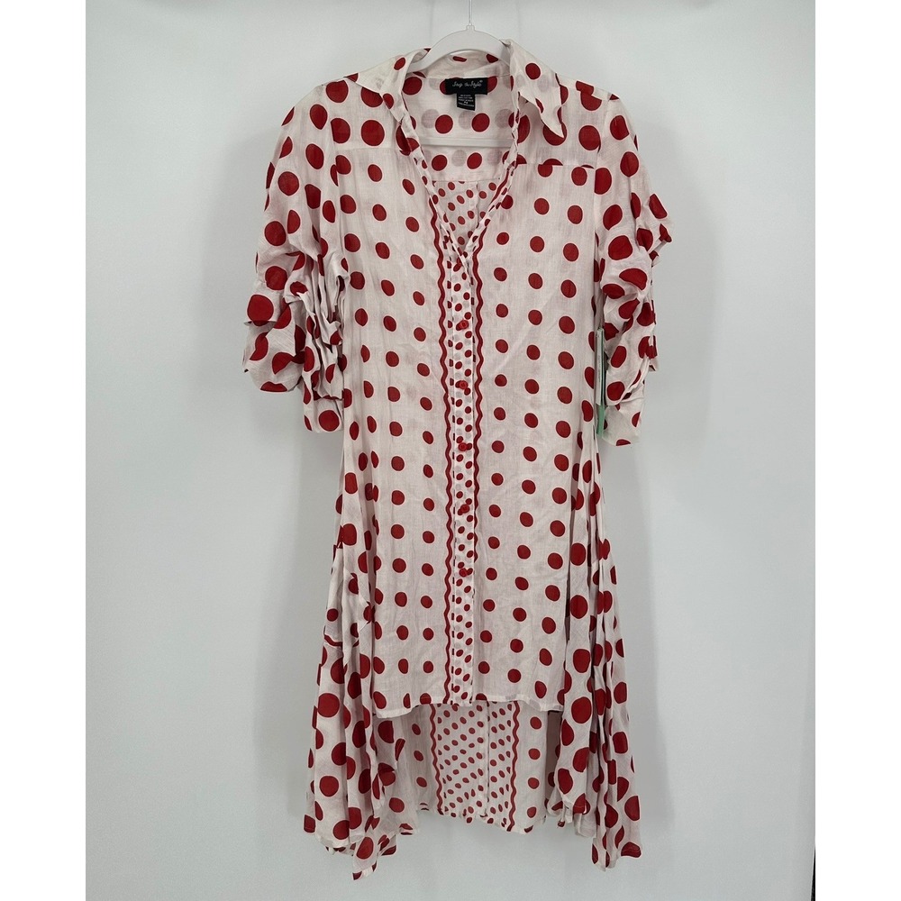 Step In Style Womens Polka Dot Rockabilly High Low Dress Size PS Whimsical Boho